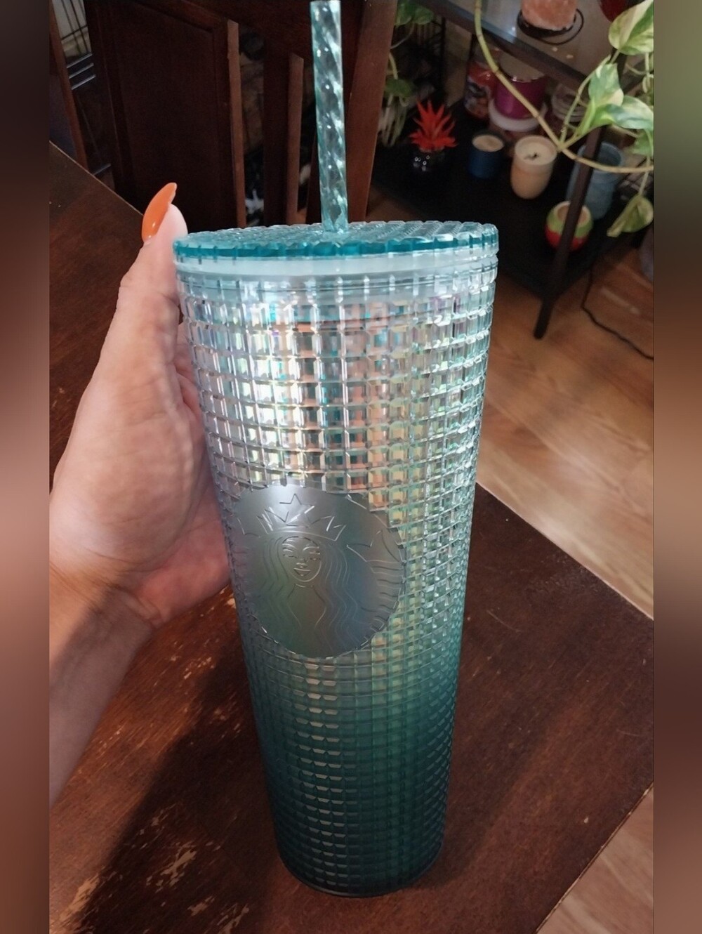 Starbucks Jade Green Gradient Studded Tumbler Cold Cup